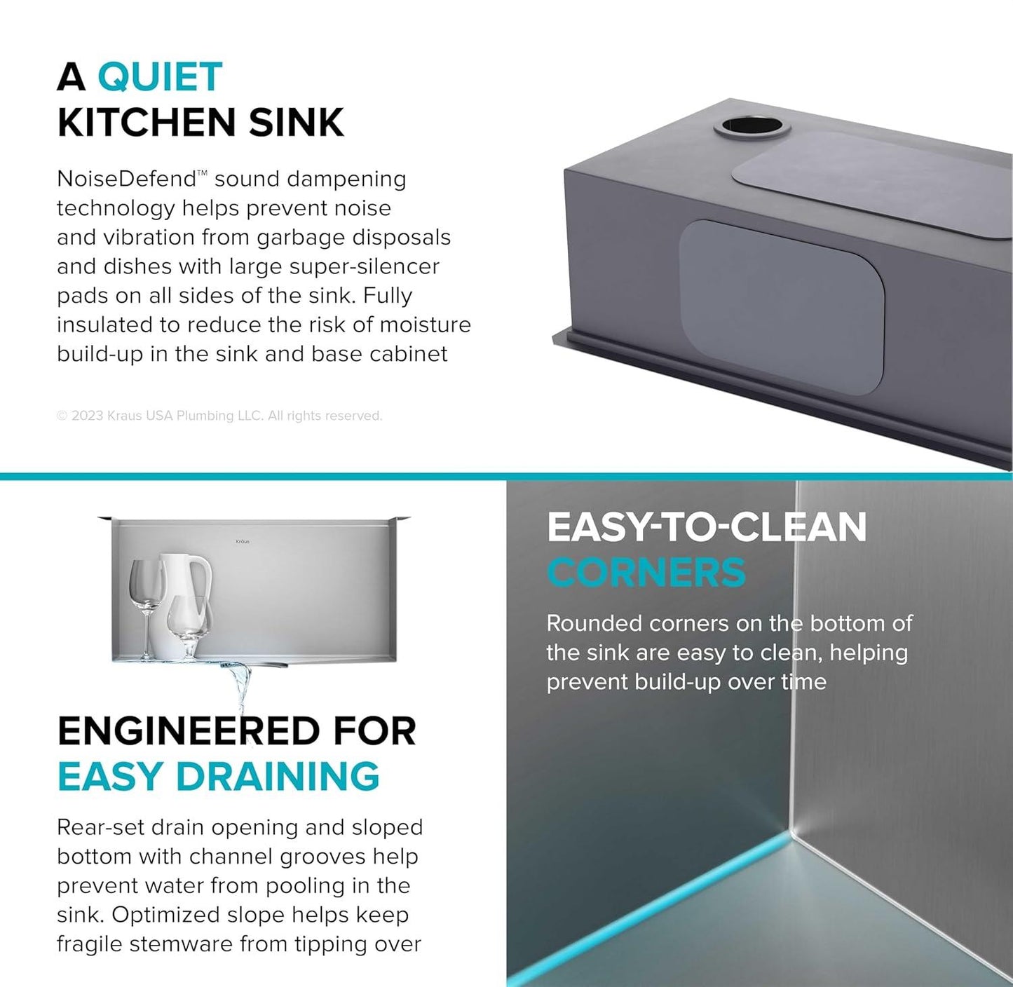 Paredi KWU111-21 Undermount Workstation 16 Gauge Single Bowl Stainless Steel Kitchen Sink with Accessories