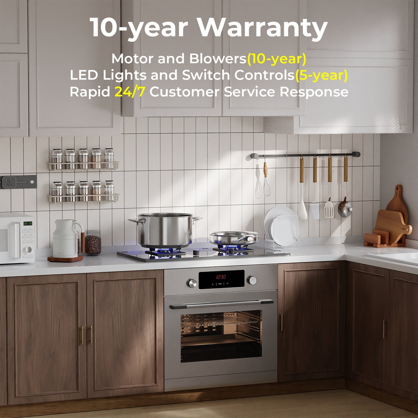 900 CFM Convertible Insert Range Hood with Remote,Touch Control LCD,Long-term Warranty in Stainless Steel