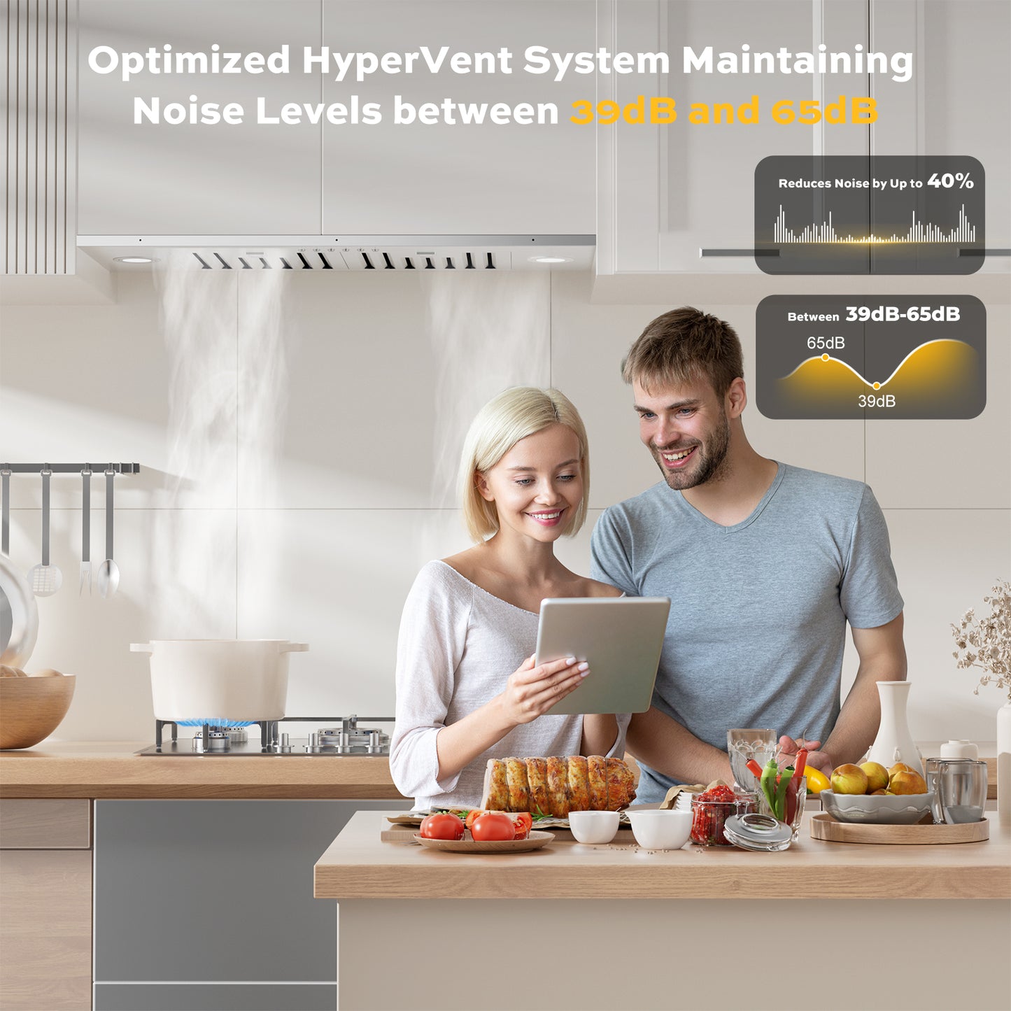 900 CFM Convertible Insert Range Hood with 4-Speed Control,Low Noise,Long-term Warranty,Lights in Stainless Steel