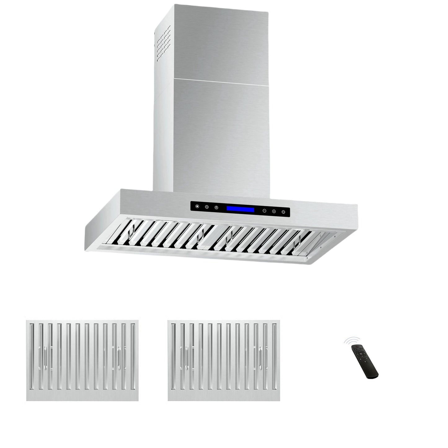900 CFM Wall Mount Range Hood with Remote,Touch Control LCD,Low Noise,Long-term Warranty in Stainless Steel