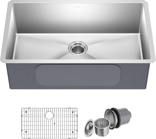 Paredi KHU100-30 Standart PRO 16 Gauge Undermount Single Bowl Stainless Steel Kitchen Sink