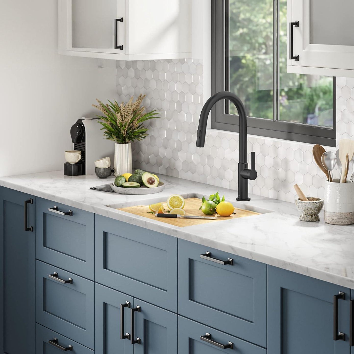 Paredi KWU1101-21-PGM Undermount Workstation 16 Gauge Black Stainless Steel Single Bowl Kitchen Sink in PVD Gunmetal Finish with Accessories