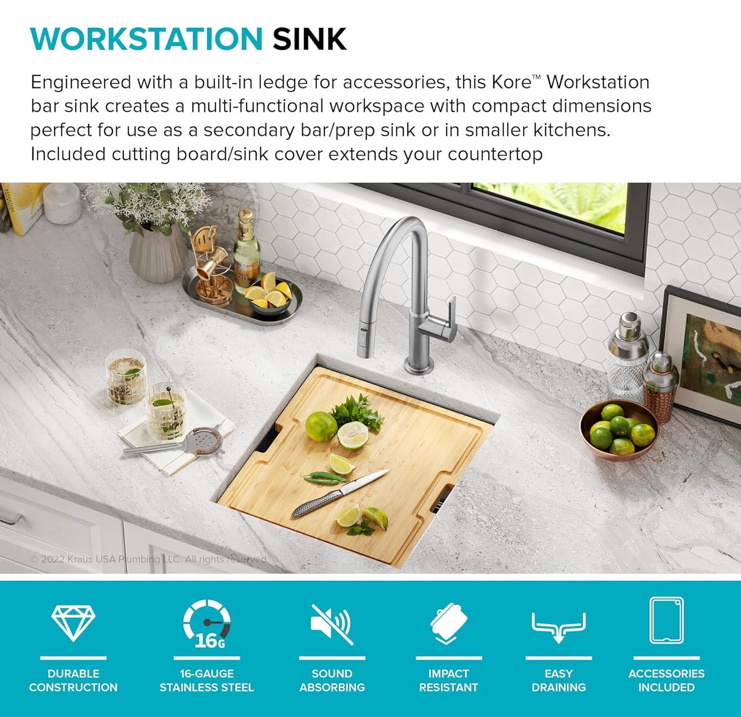 Paredi KWU1101-17-PGM Undermount 16 Gauge Black Stainless Kitchen Sink, Single Bowl Kitchen Sink in PVD Gunmetal Finish with Accessories