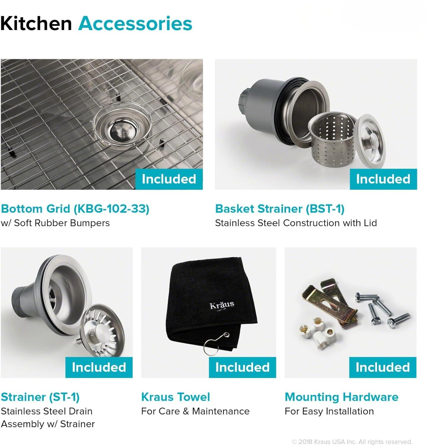 Paredi KHU102-33 Standart Pro 33 -inch Undermount 50/50 Double Bowl 16 Gauge Stainless Steel Kitchen Sink