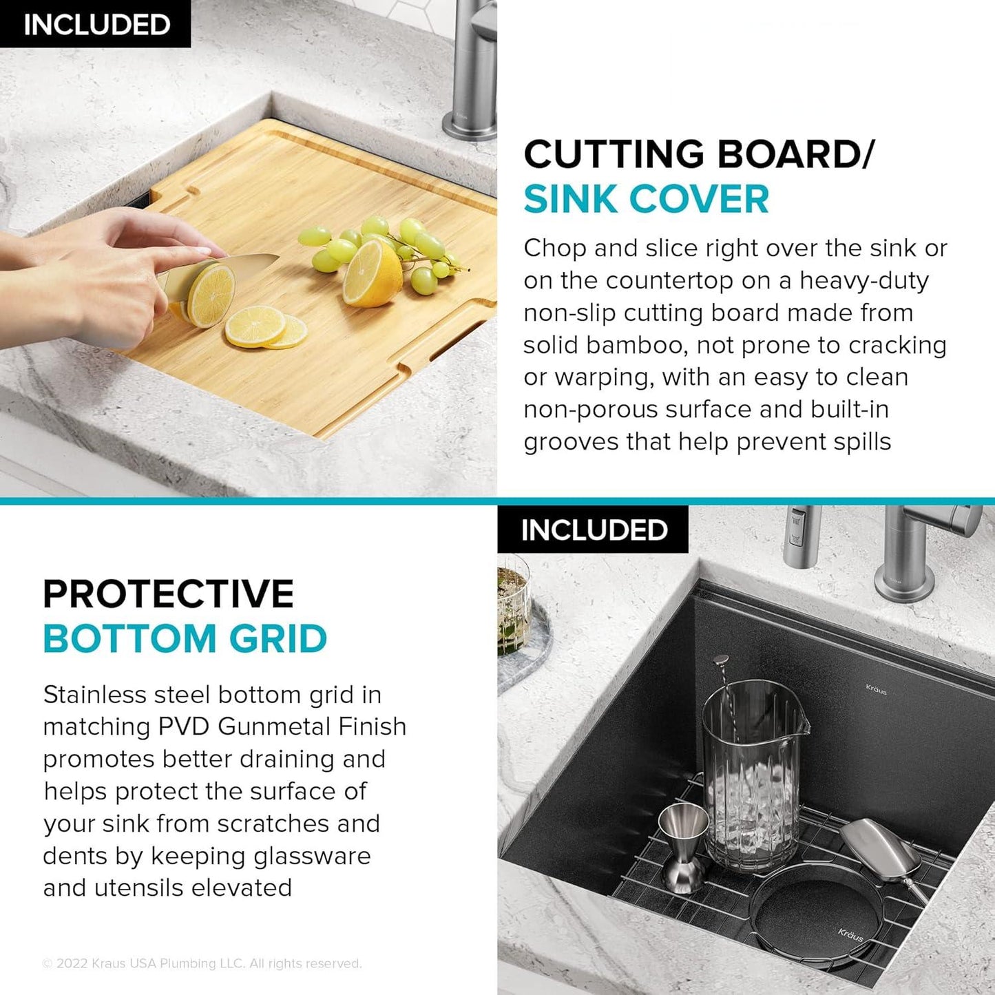 Paredi KWU1101-17-PGM Undermount 16 Gauge Black Stainless Kitchen Sink, Single Bowl Kitchen Sink in PVD Gunmetal Finish with Accessories