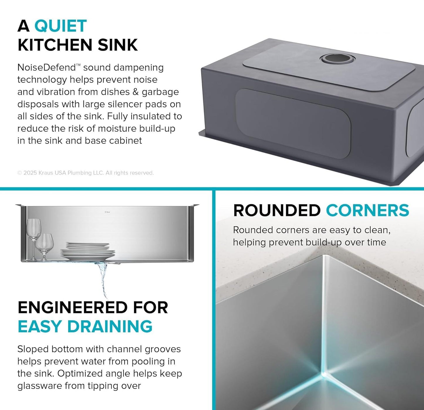 Paredi KHU100-32 Standart PRO 16 Gauge Undermount Single Bowl Stainless Steel Kitchen Sink