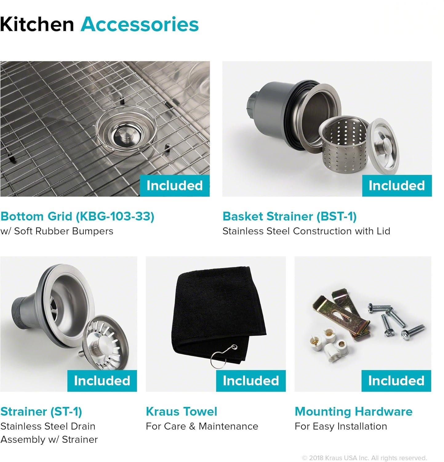 Paredi KHU103-33 Standart Pro 33 -inch Undermount 60/40 Double Bowl 16 Gauge Stainless Steel Kitchen Sink