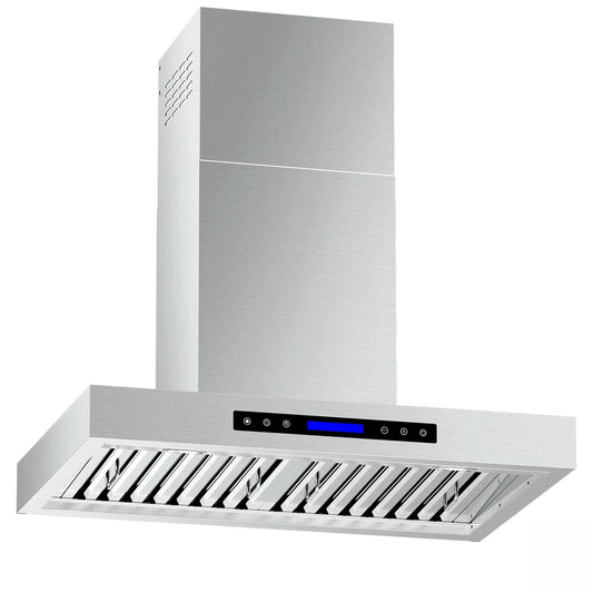 900 CFM Wall Mount Range Hood with Remote,Touch Control LCD,Low Noise,Long-term Warranty in Stainless Steel