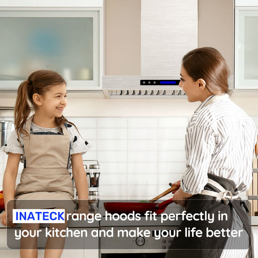900 CFM Wall Mount Range Hood with Remote,Touch Control LCD,Low Noise,Long-term Warranty in Stainless Steel