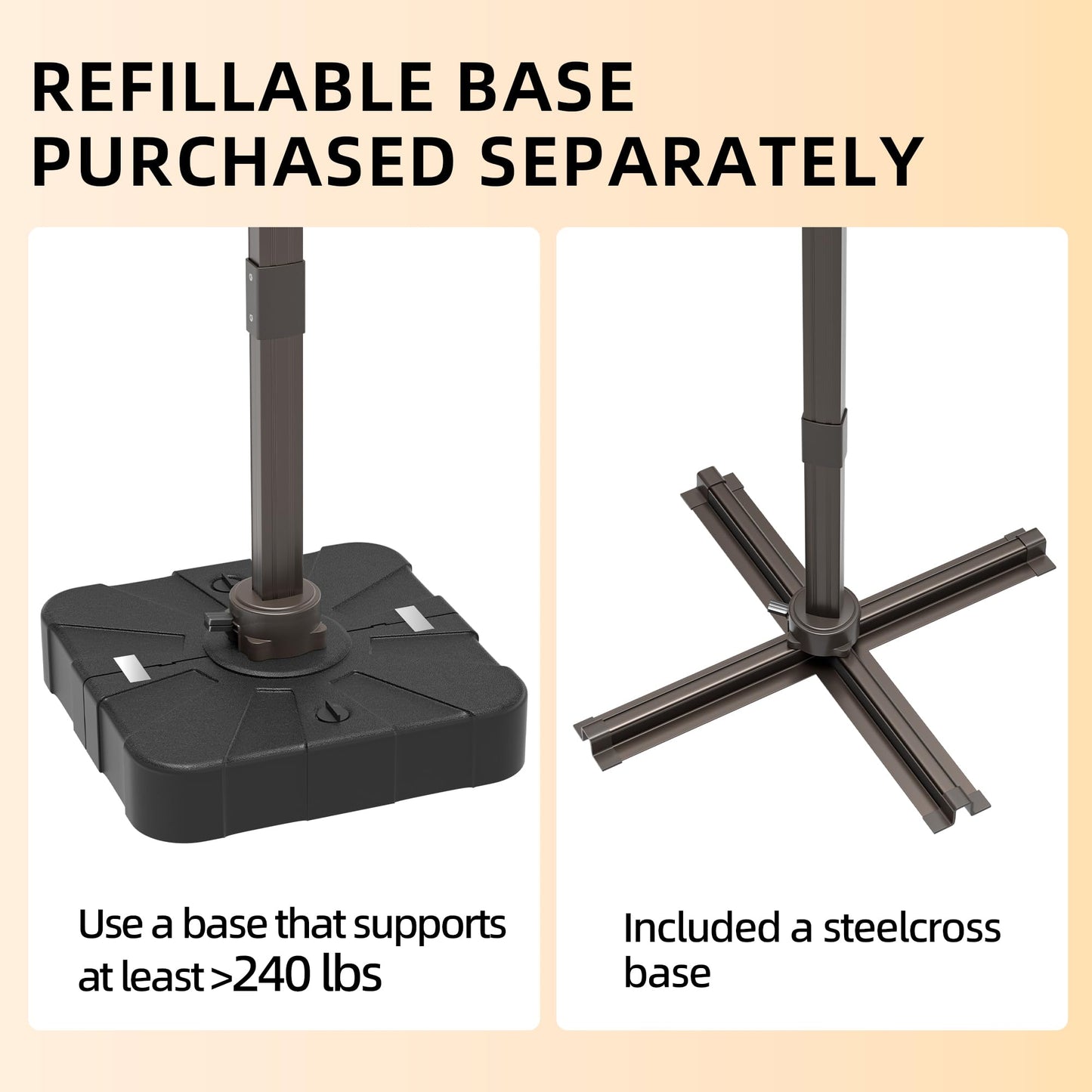 Aynova 10x13FT Cantilever Outdoor Patio Umbrellas, Double Top Large Rectangle Umbrella, Heavy Duty 360° Rotation Offset Outdoor Sun Shade Umbrella for Garden Deck Pool Backyard Patio, Beige